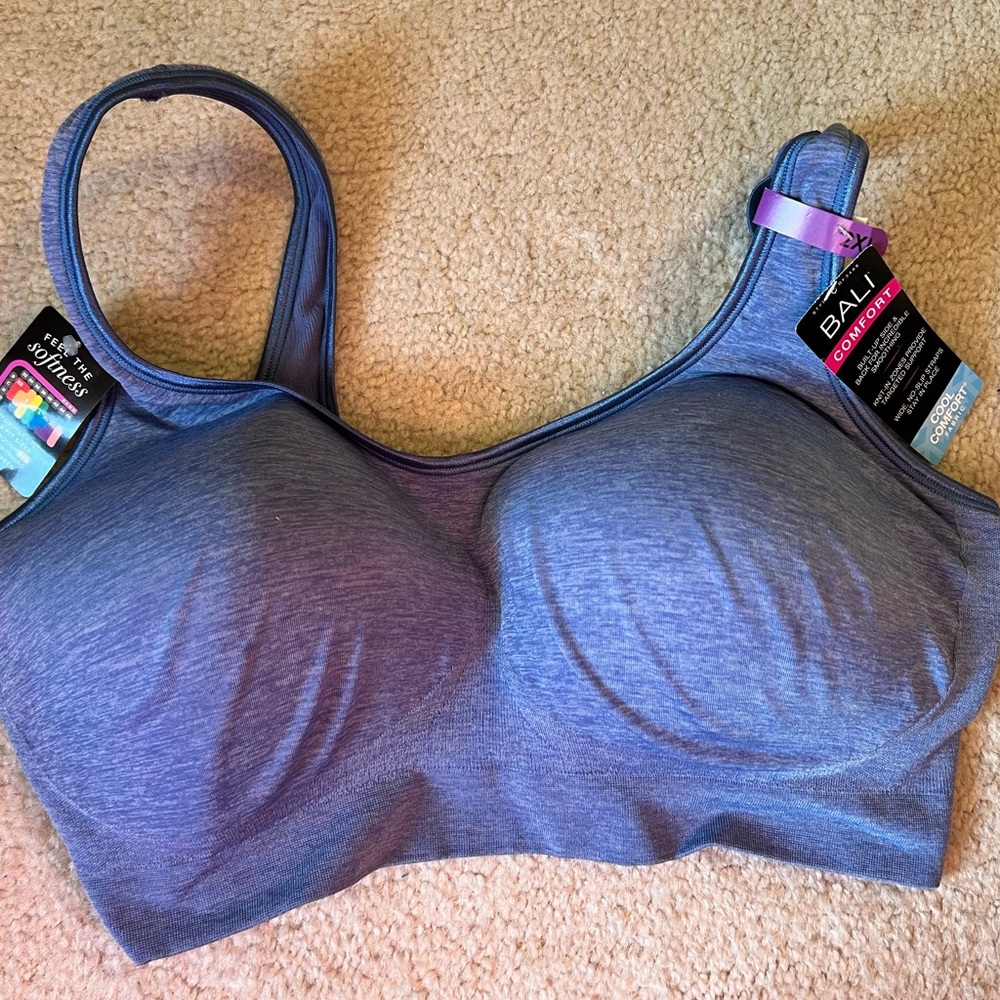 Bali Comfort Revolution Wirefree Bra - Heather Blue